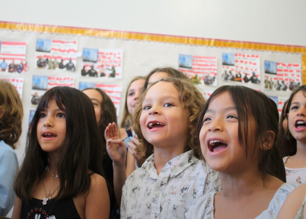 Students singing